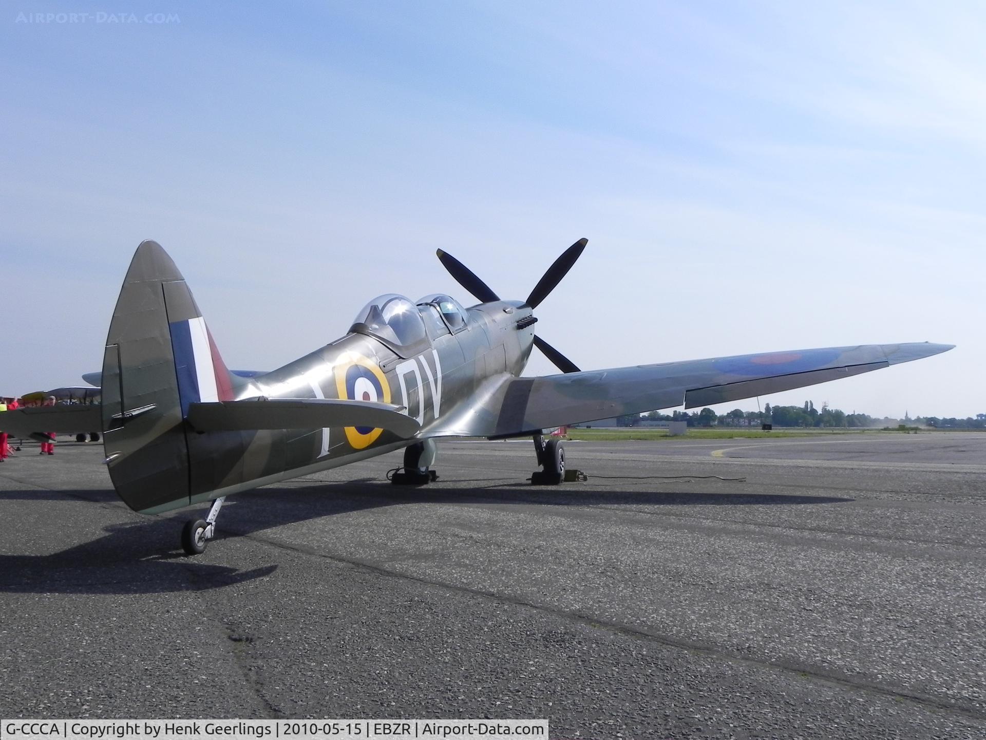 G-CCCA, 1944 Supermarine 509 Spitfire TR.IXc C/N CBAF.9590, Stampe Fly In , May 2010 , Deurne.

Spitfire's new colours