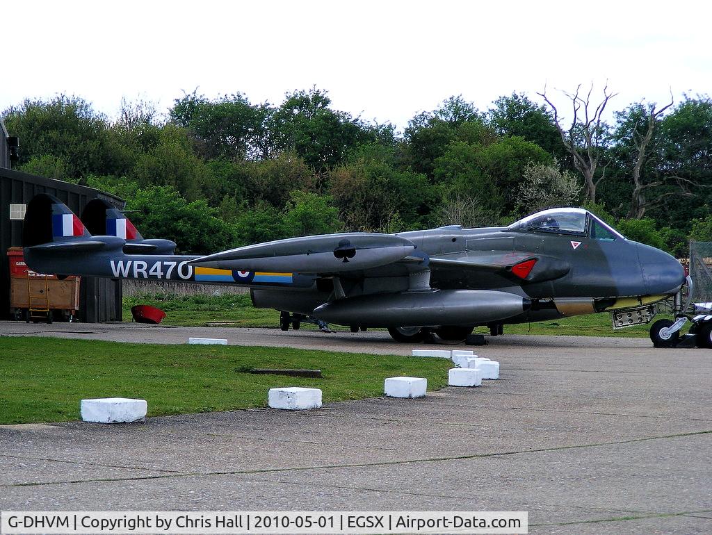 G-DHVM, 1954 De Havilland (F+W Emmen) DH-112 Venom FB.50 C/N 752, Aviation Heritage Ltd, painted and marked to represent WR470 of 208 Squadron RAF