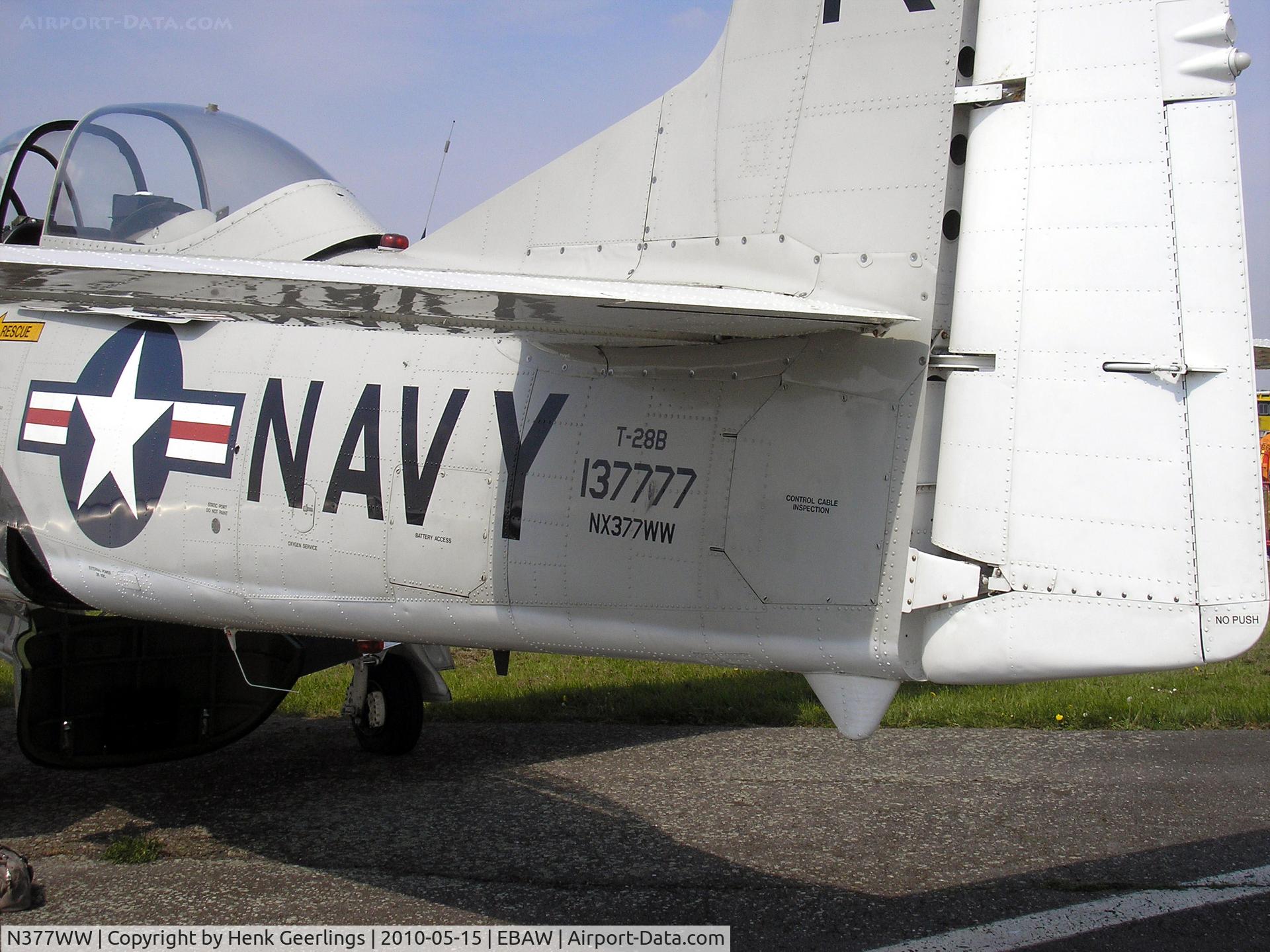 N377WW, 1954 North American T-28B Trojan C/N 200-140, Stampe Fly In , Deurne , May 2010