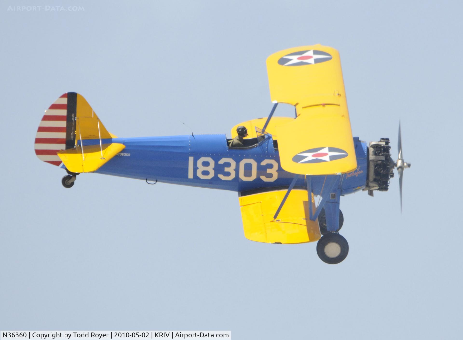 N36360, 1942 Boeing PT-13D Kaydet (E75) C/N 75-5887, March Field Airfest 2010