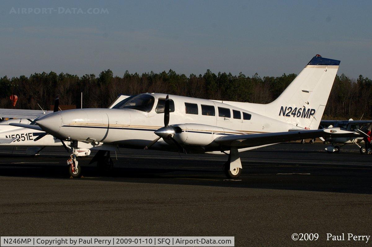 N246MP, 1980 Cessna 402C C/N 402C0272, Fine looking twin on the ramp for a bit