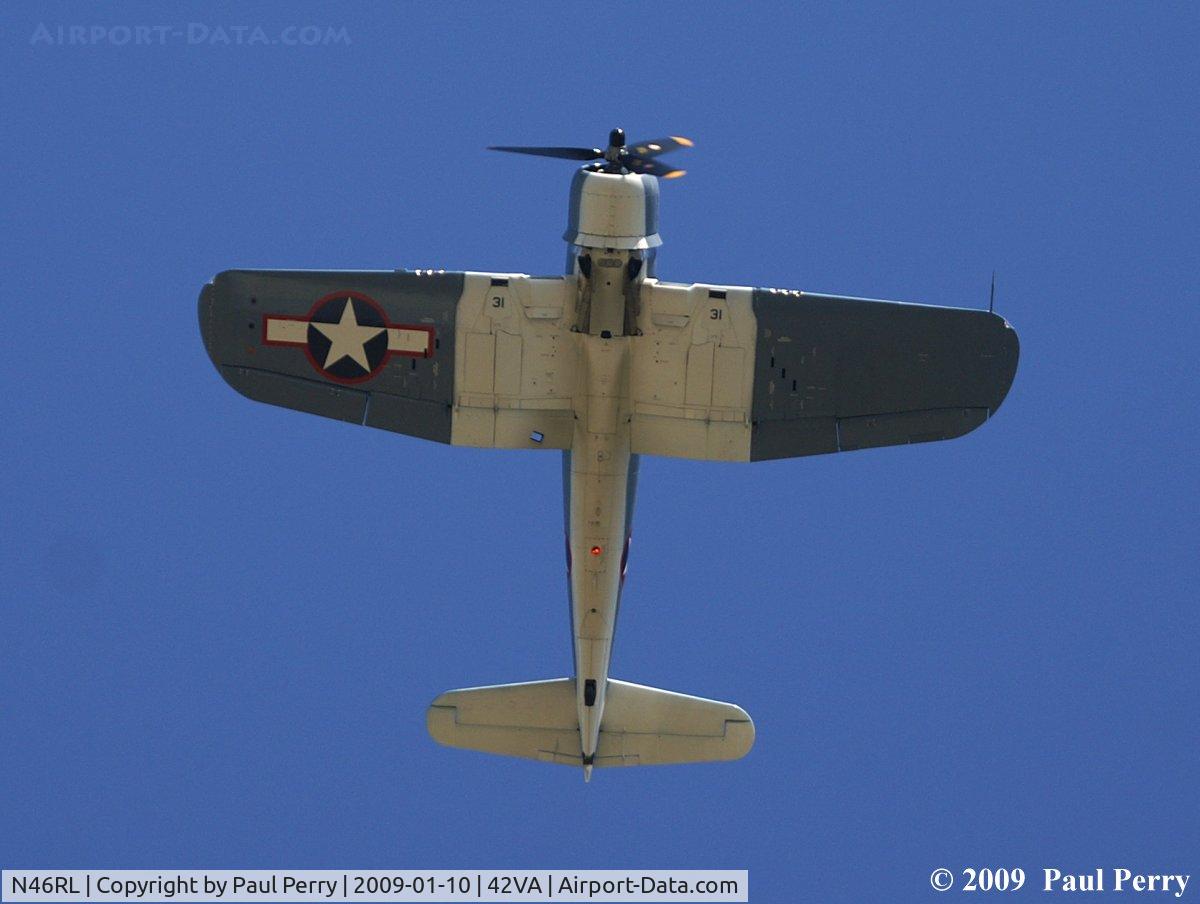 N46RL, 1945 Goodyear FG-1D Corsair C/N Not found (92508/N46RL), Overhead pass