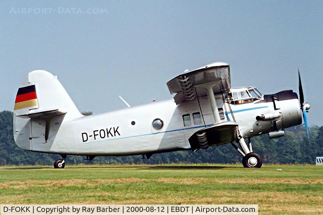 D-FOKK, Antonov An-2 C/N 19547304, Antonov An-2T [19547304] Schaffen-Deist~OO 12/08/2000. Seen here at Schaffen-Deist~Belgium.