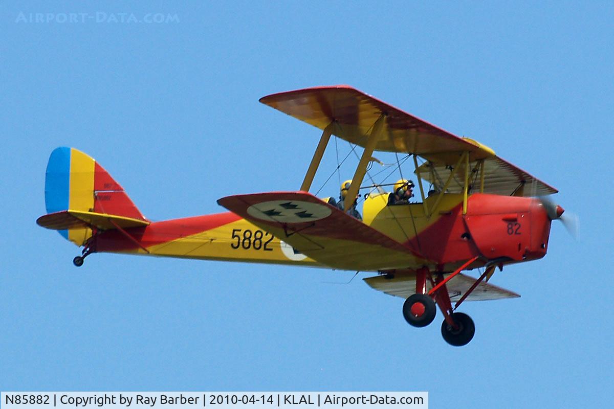 N85882, 1981 De Havilland DH-82A Tiger Moth II C/N 85882, De Havilland DH.82A Tiger Moth [85882] Lakeland-Linder~N 14/04/2010. Just about to land at Sun & Fun 2010.