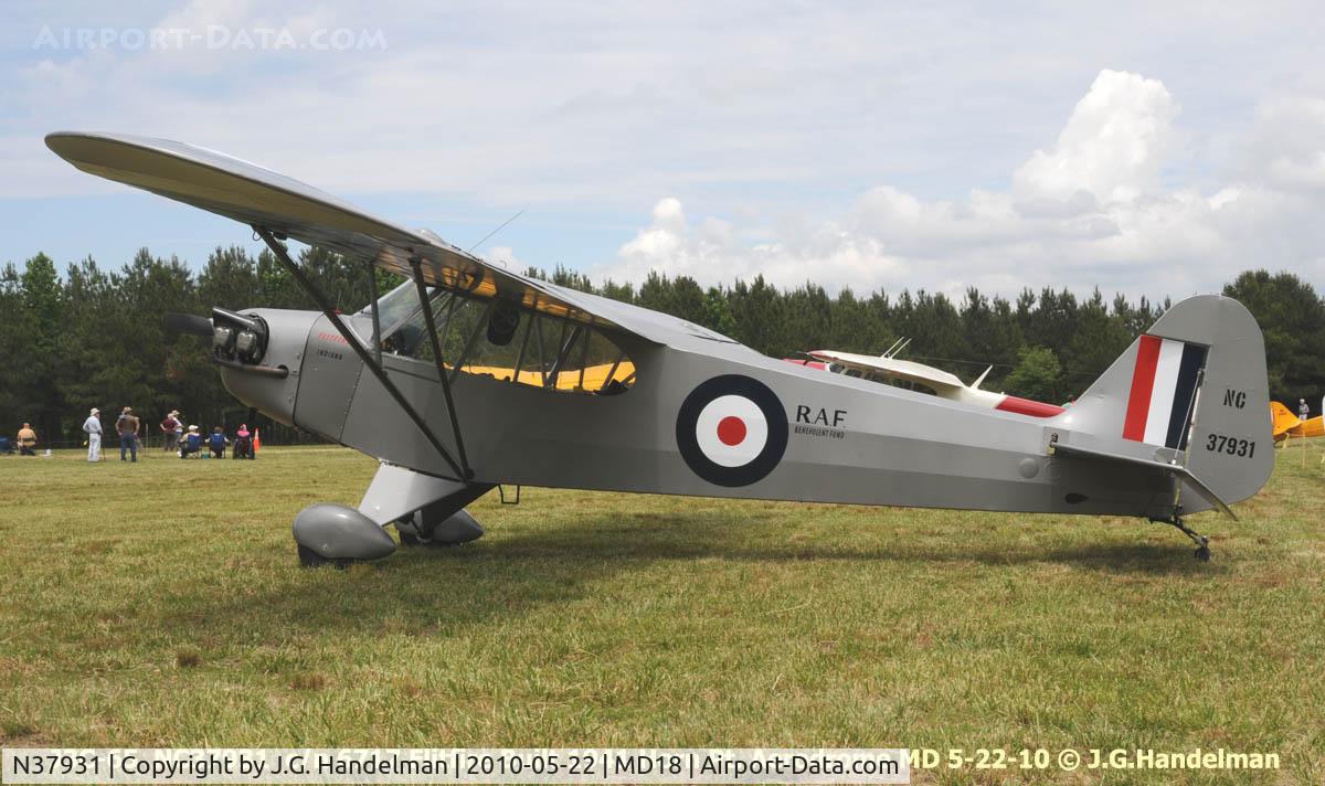 N37931, 1941 Piper J3C-65 Cub Cub C/N 6717, port rear view of Flitfire