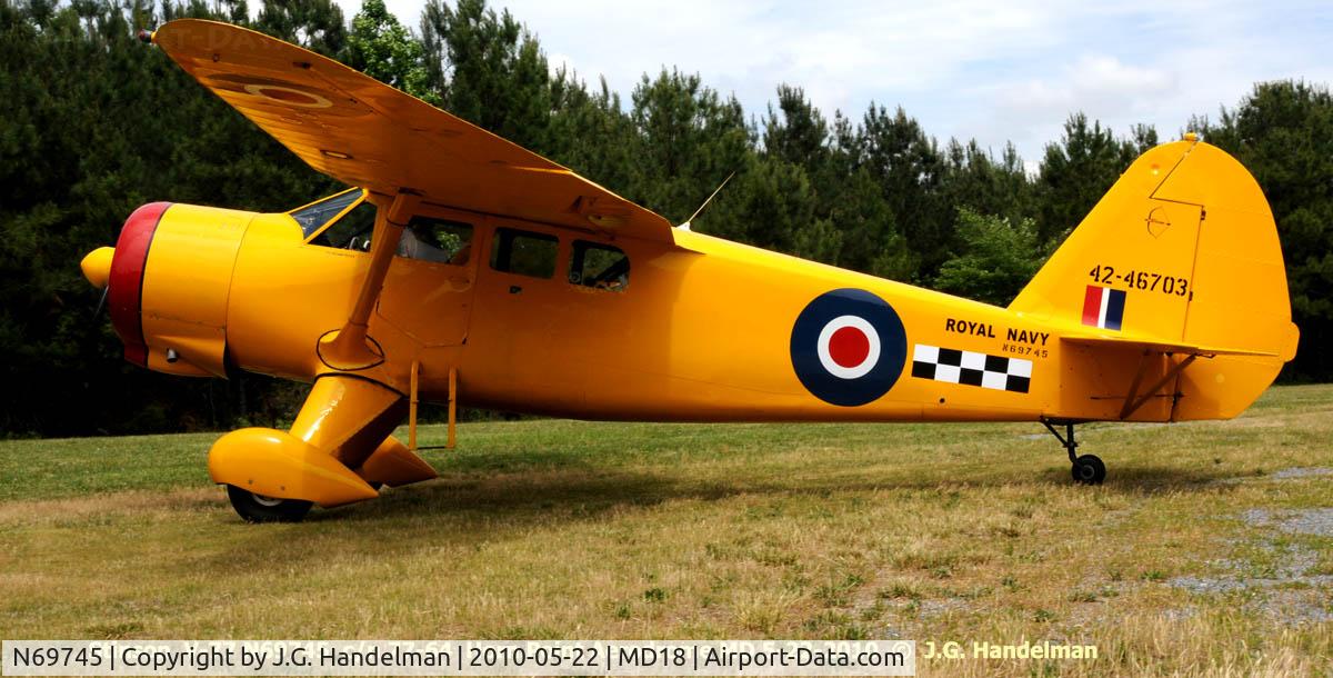 N69745, 1955 Stinson V77 Reliant C/N 77-64, at Horn Point