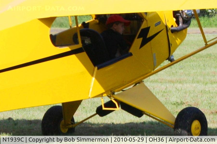 N1939C, Piper J3C-65 Cub Cub C/N 4731, Dreaming at the controls - EAA breakfast fly-in at Zanesville Riverside.