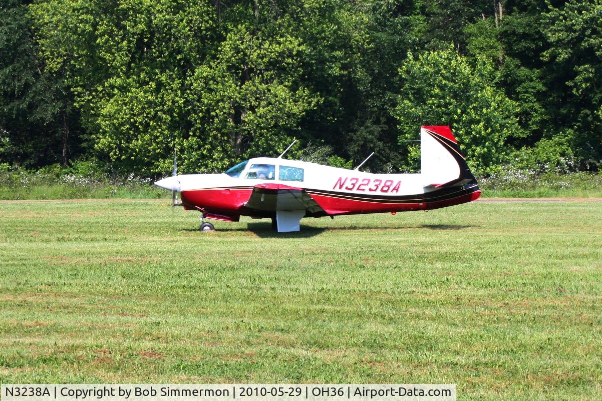 N3238A, 1965 Mooney M20C Ranger C/N 3185, Arriving at the Zanesville Riverside breakfast fly-in.