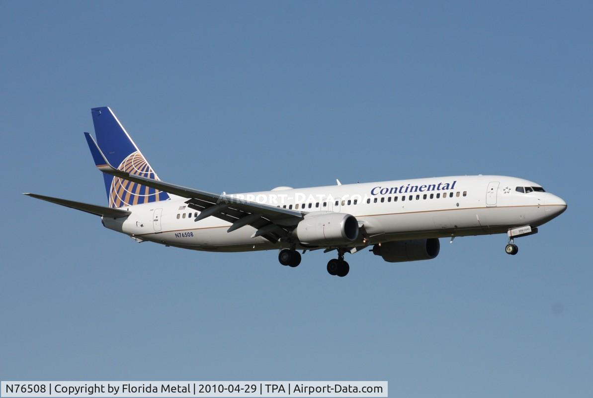 N76508, 2008 Boeing 737-824 C/N 31639, Continental 737-800