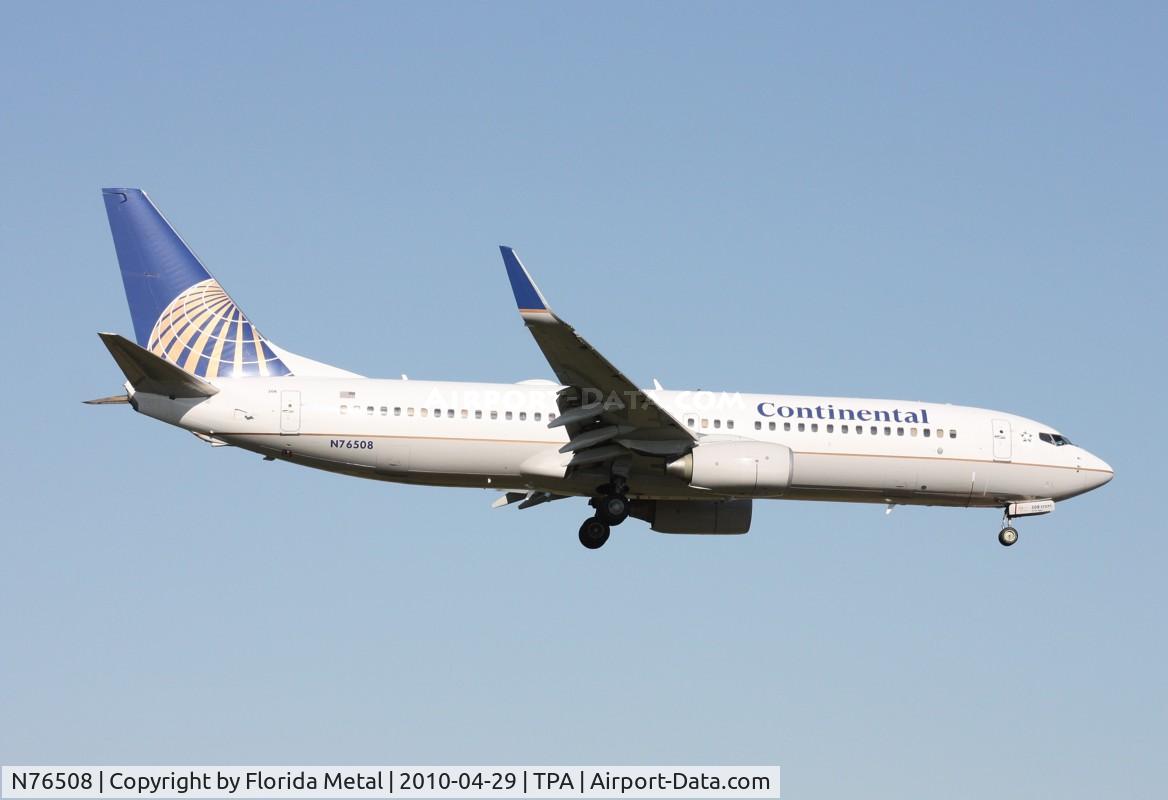 N76508, 2008 Boeing 737-824 C/N 31639, Continental 737-800