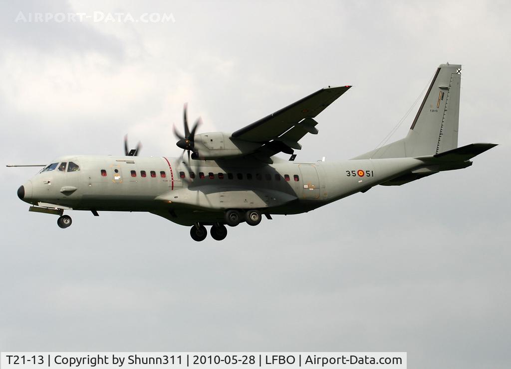 T21-13, 2008 CASA C-295M C/N EA03-12-046, Landing rwy 32R after demo @ LFBR for Air Expo Airshow 2010
