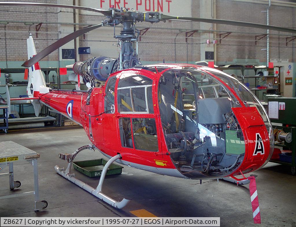 ZB627, 1982 Westland SA-341D Gazelle HT3 C/N WA1914, Royal Air Force. Operated by 2 FTS, coded 'A'.