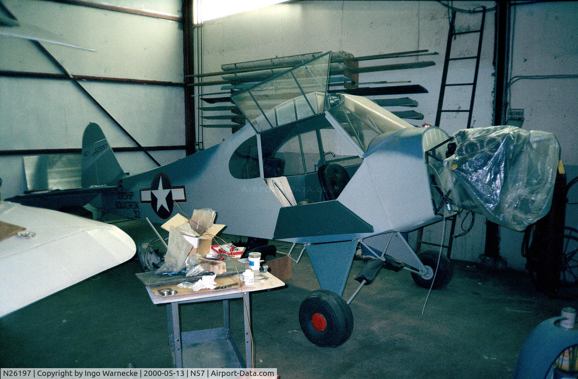 N26197, 1941 Piper J3L-65 Cub Cub C/N 7076, Piper J3L-65 Cub (being restored) at New Garden airport, Toughkenamon PA