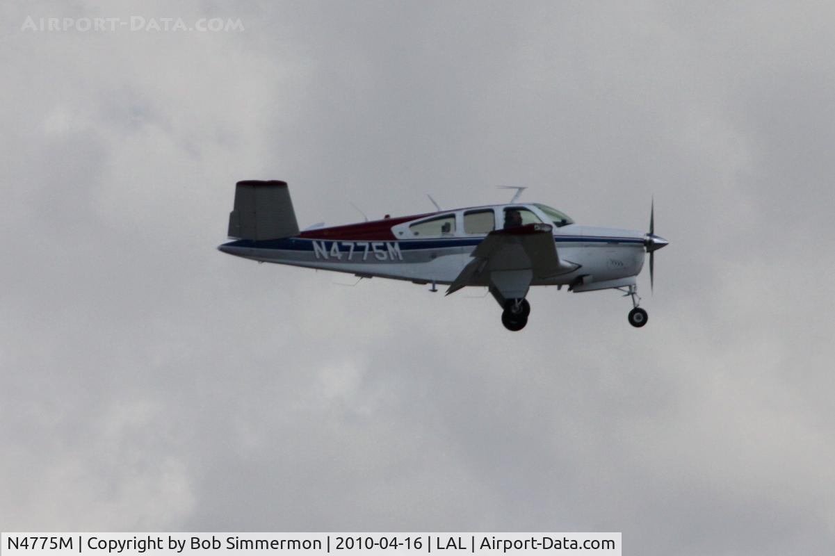 N4775M, 1978 Beech V35B Bonanza C/N D-10131, Arriving at Lakeland, Florida during Sun N Fun 2010.