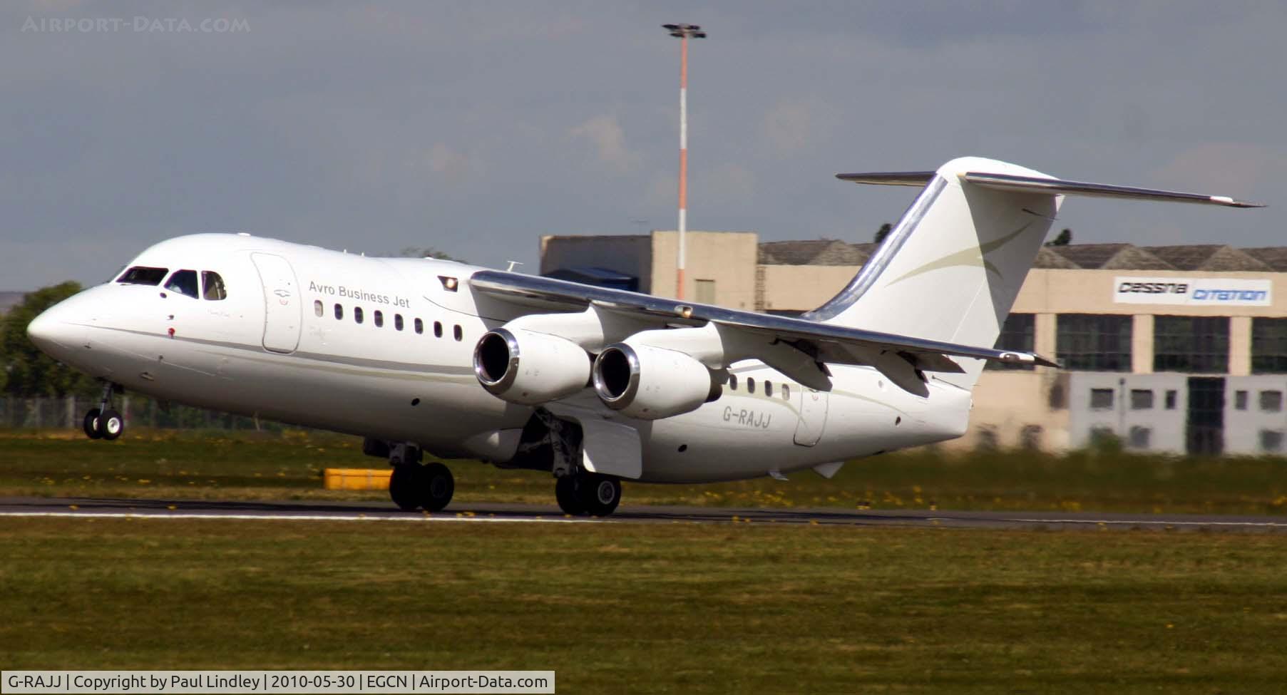 G-RAJJ, 1988 British Aerospace BAe.146-200 C/N E2108, New Bussiness Airline in for a crew change at Doncaster