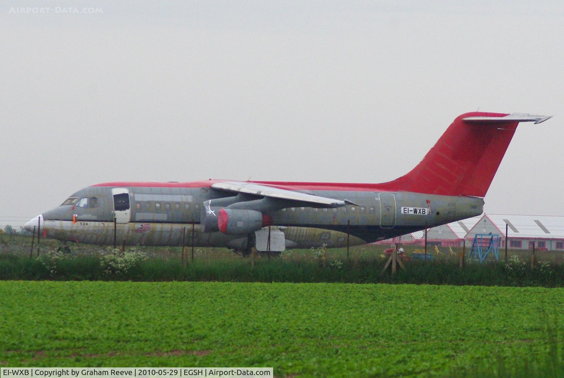 EI-WXB, 1997 British Aerospace Avro 146-RJ85A C/N E2311, Parked at Norwich.