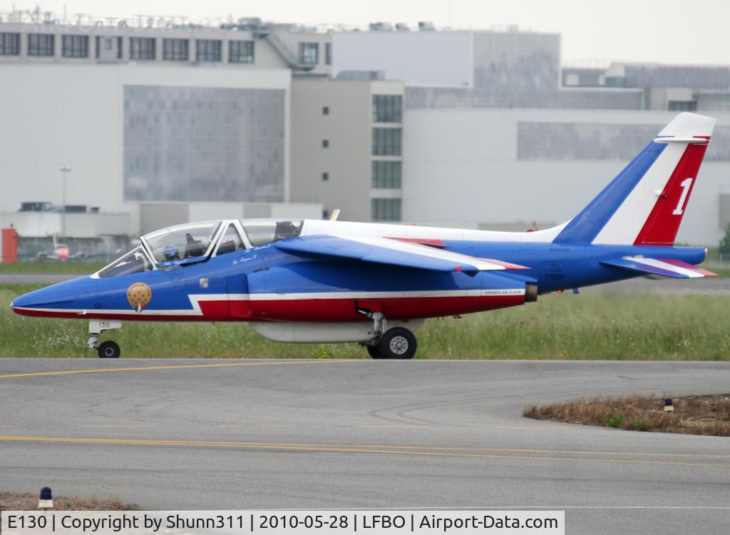 E130, Dassault-Dornier Alpha Jet E C/N E130, Taxiing holding point rwy 32R for demo flight @ LFBR