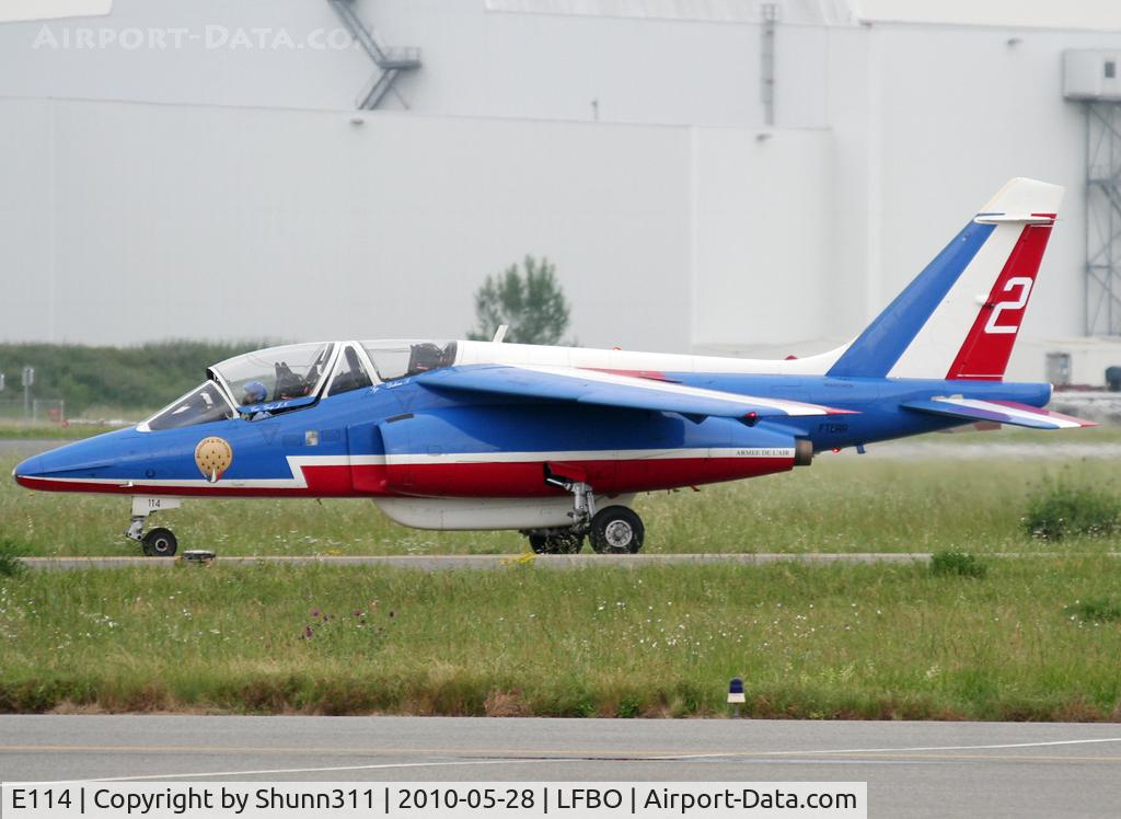 E114, Dassault-Dornier Alpha Jet E C/N E114, Taxiing holding point rwy 32R for demo flight @ LFBR