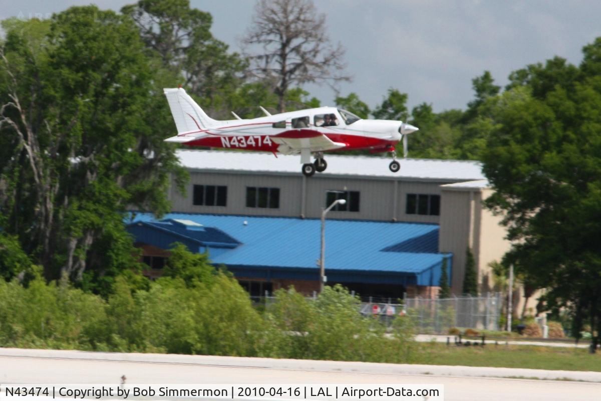 N43474, 1974 Piper PA-28R-200 Cherokee Arrow C/N 28R-7435273, Arriving at Lakeland, Florida during Sun N Fun 2010.