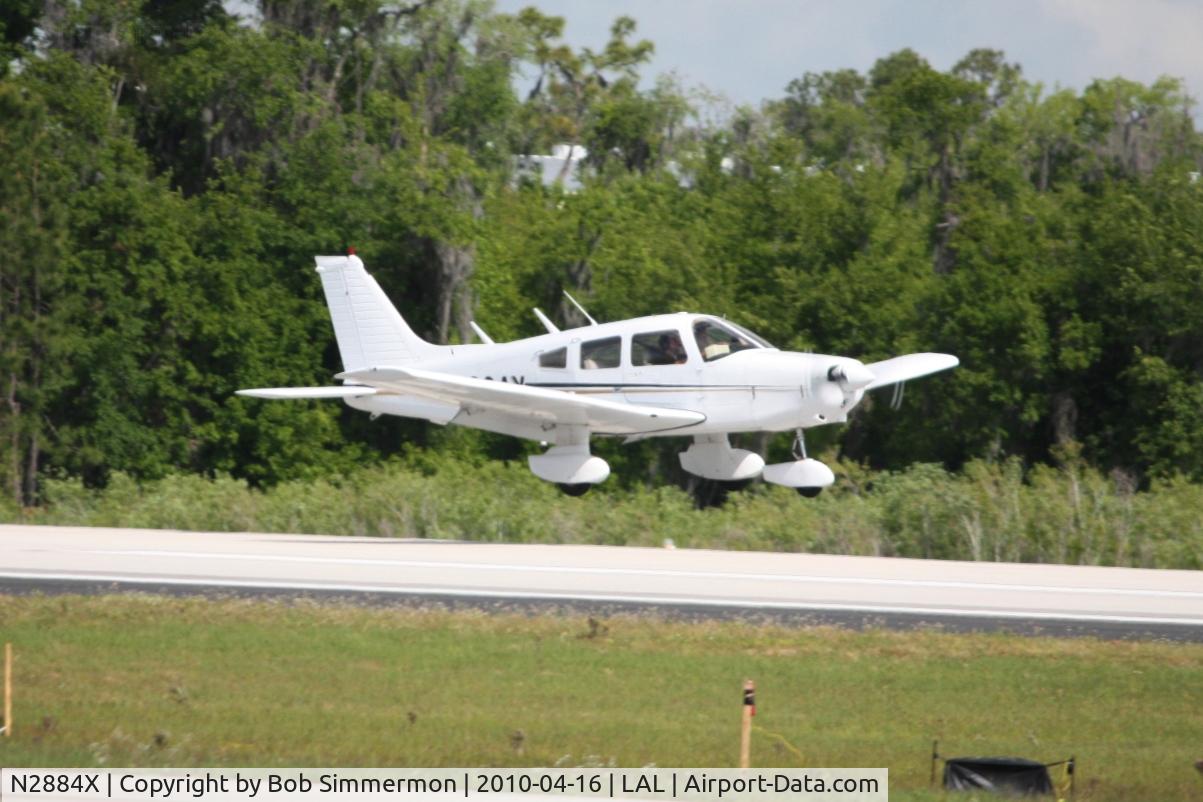 N2884X, 1979 Piper PA-28-161 Warrior II C/N 28-7916511, Arriving at Lakeland, Florida during Sun N Fun 2010.