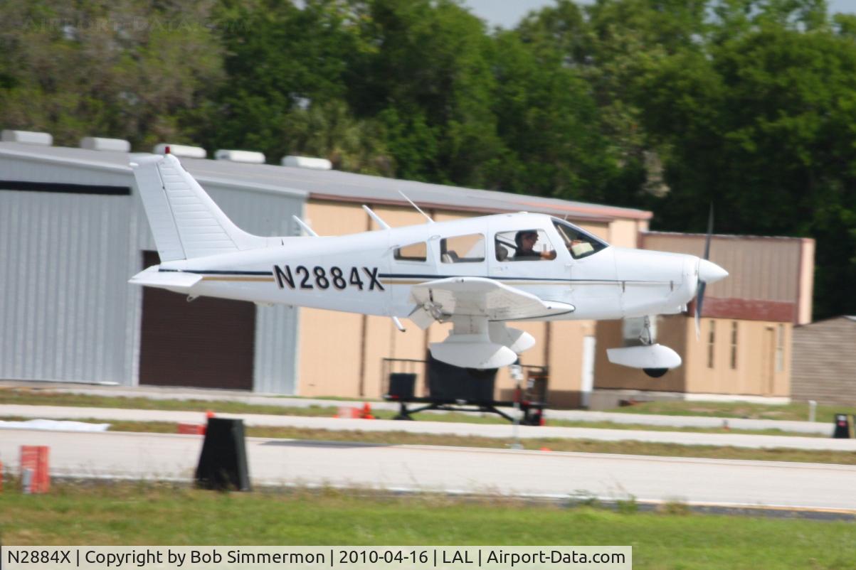 N2884X, 1979 Piper PA-28-161 Warrior II C/N 28-7916511, Arriving at Lakeland, Florida during Sun N Fun 2010.