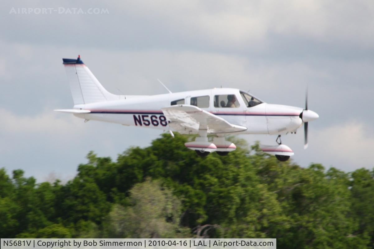 N5681V, 1977 Piper PA-28-181 C/N 28-7790495, Arriving at Lakeland, Florida during Sun N Fun 2010.