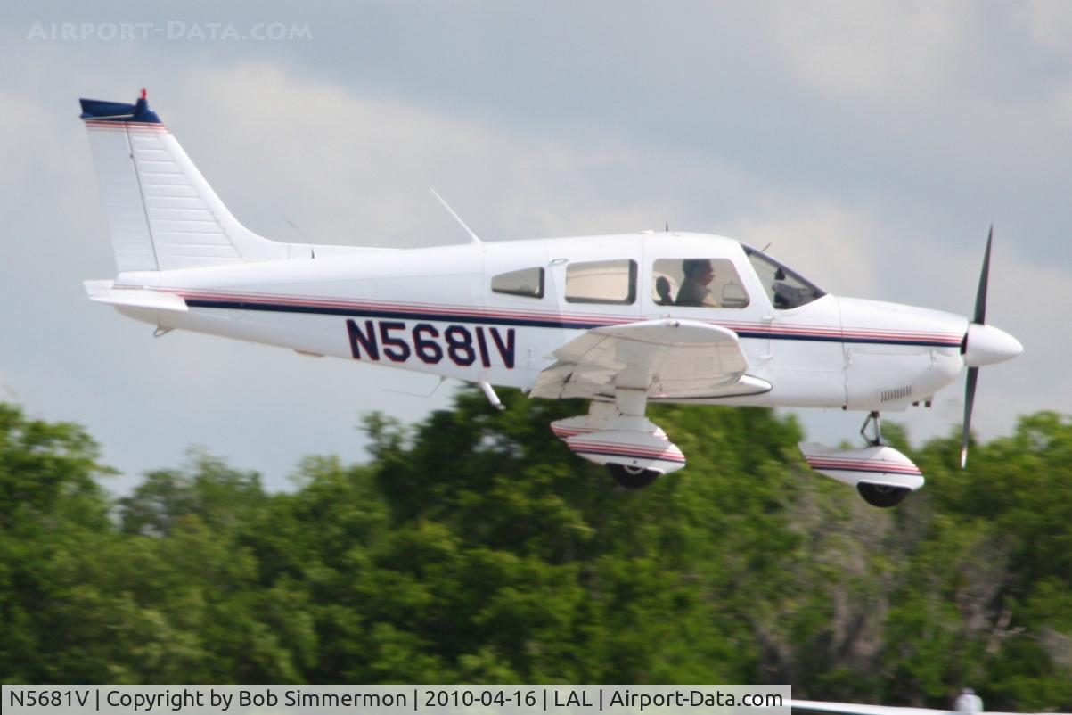 N5681V, 1977 Piper PA-28-181 C/N 28-7790495, Arriving at Lakeland, Florida during Sun N Fun 2010.
