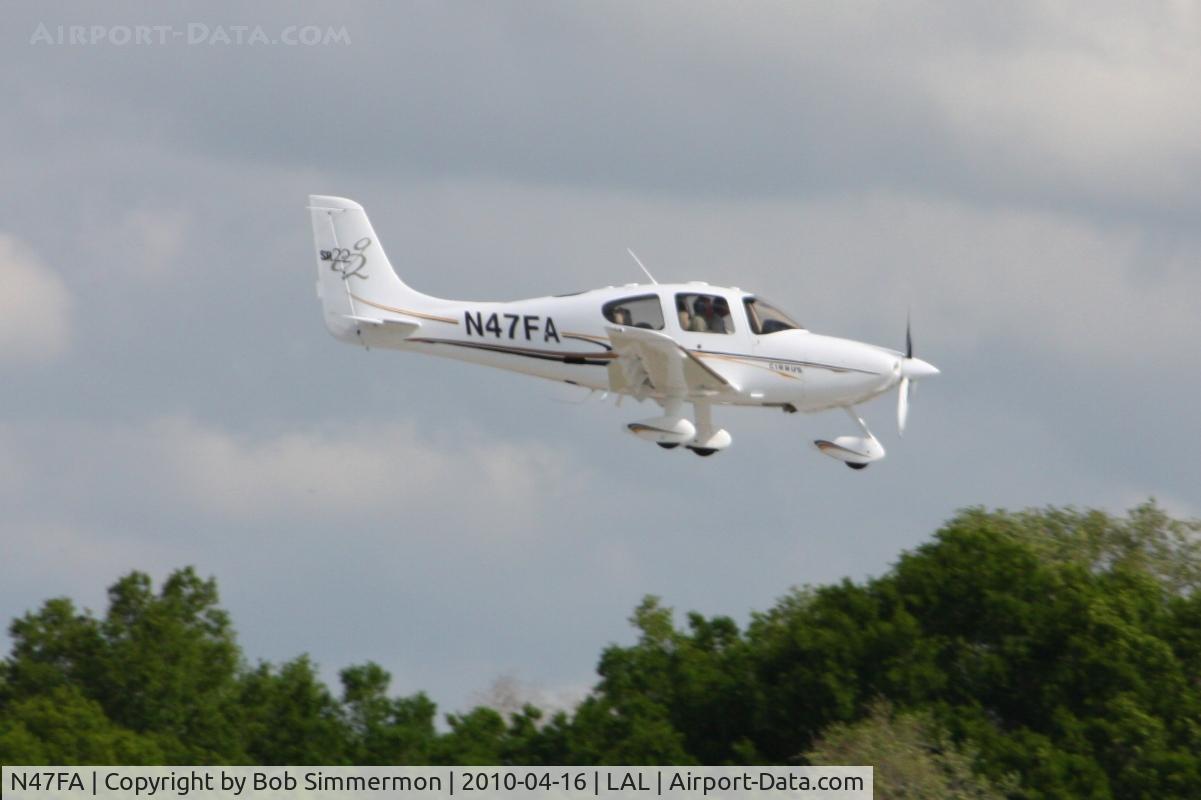 N47FA, 2004 Cirrus SR22 G2 C/N 0965, Arriving at Lakeland, Florida during Sun N Fun 2010.