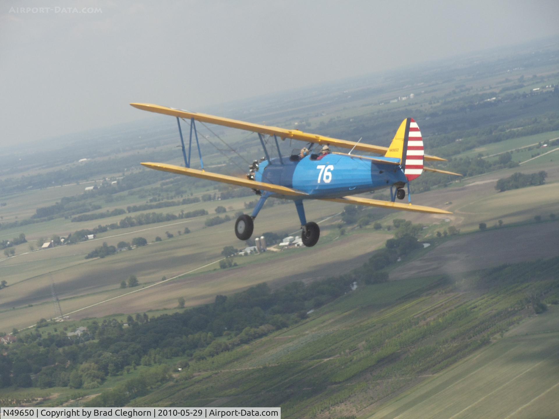 N49650, 1942 Boeing A75N1(PT17) C/N 75-4401, In Flight
