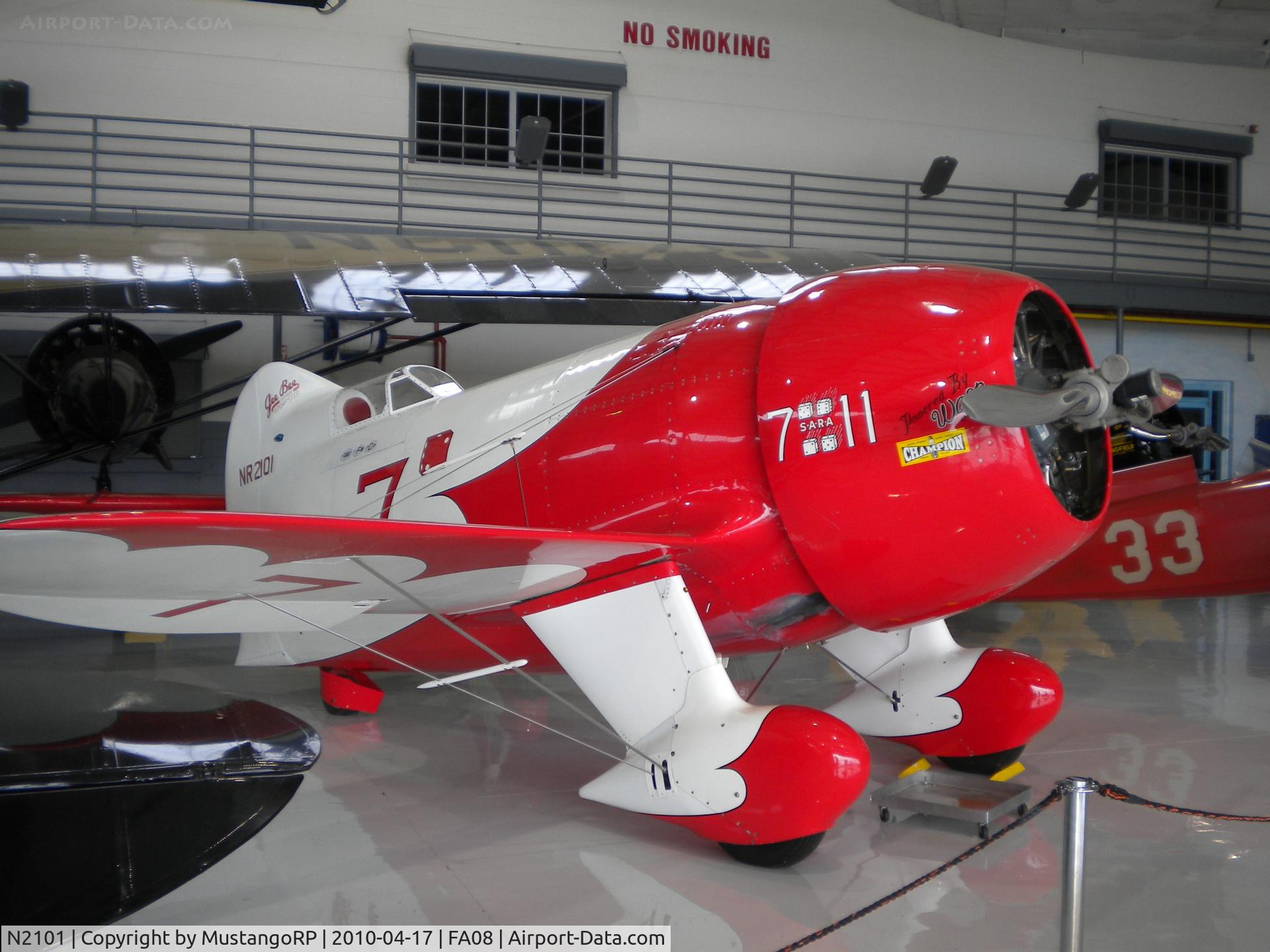 N2101, 1933 Granville Brothers Gee Bee Sportster E C/N R-2, 1991 Benjamin Delmar R GEE BEE R-2, c/n: GB-02
