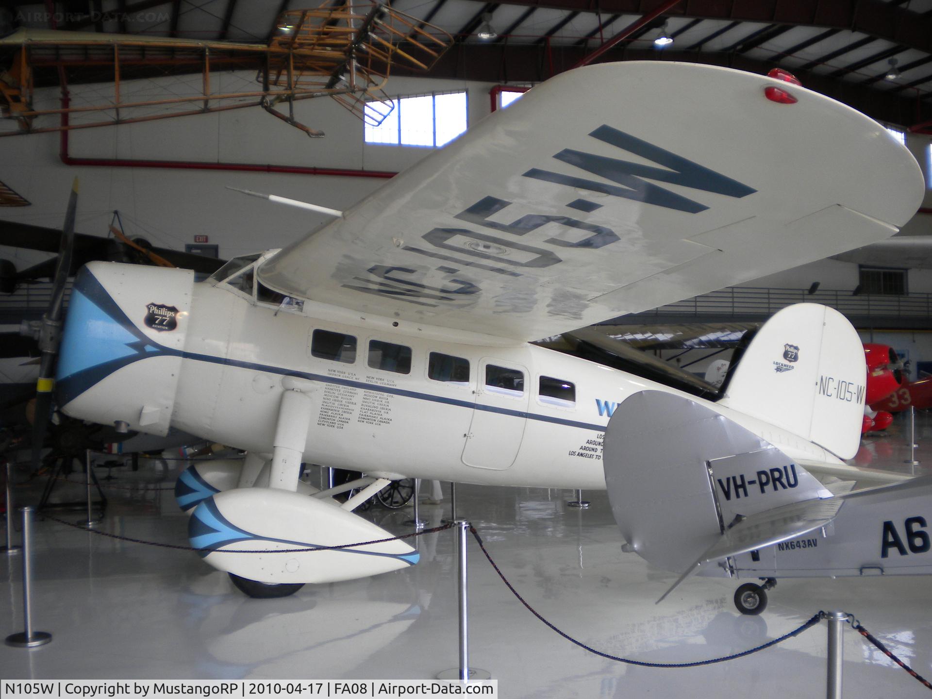 N105W, 1929 Lockheed Vega 5C C/N 72, 1929 Lockheed VEGA 5C, c/n: 72