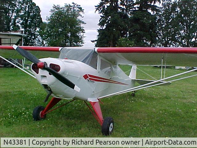 N43381, 1946 Taylorcraft BC12-D C/N 7040, Photo taken at Green Mountain east of Vancouver, WA.