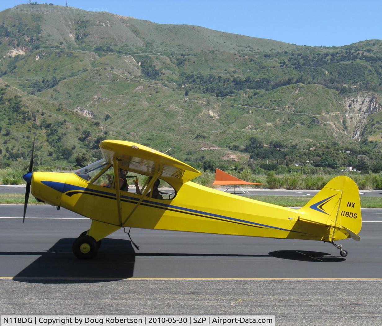 N118DG, 2008 Piper PA-18 Replica C/N 001, 2008 Ganzer XPA18, Continental O-200 100 Hp, taxi