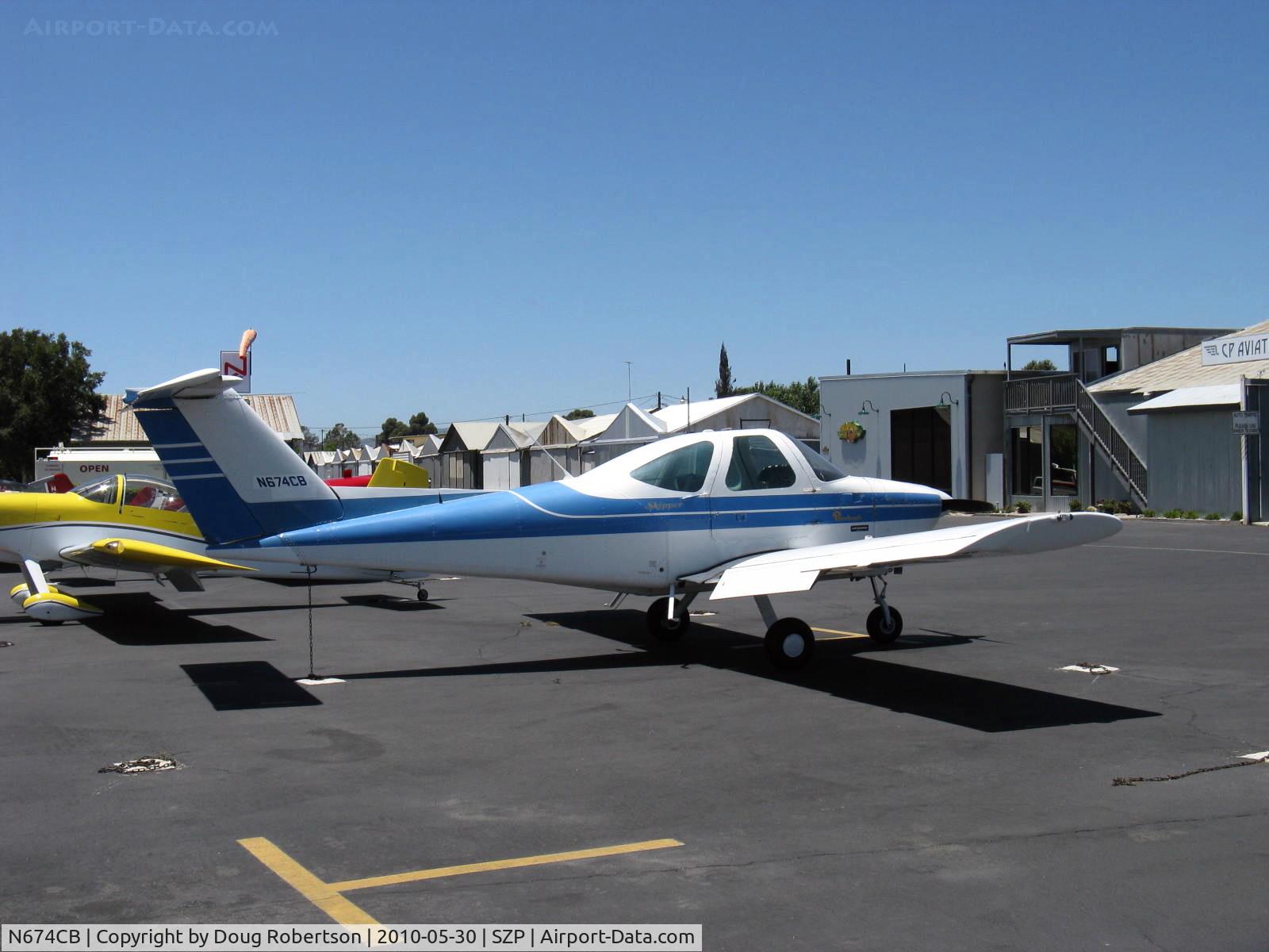 N674CB, 1979 Beech 77 Skipper C/N WA-8, 1979 Beech 77 SKIPPER, Lycoming O-235-L2C 115 Hp, T-tail two place trainer with NASA developed GA(W)-1 high-lift supercritical airfoil wing and Beech bonded wing technology