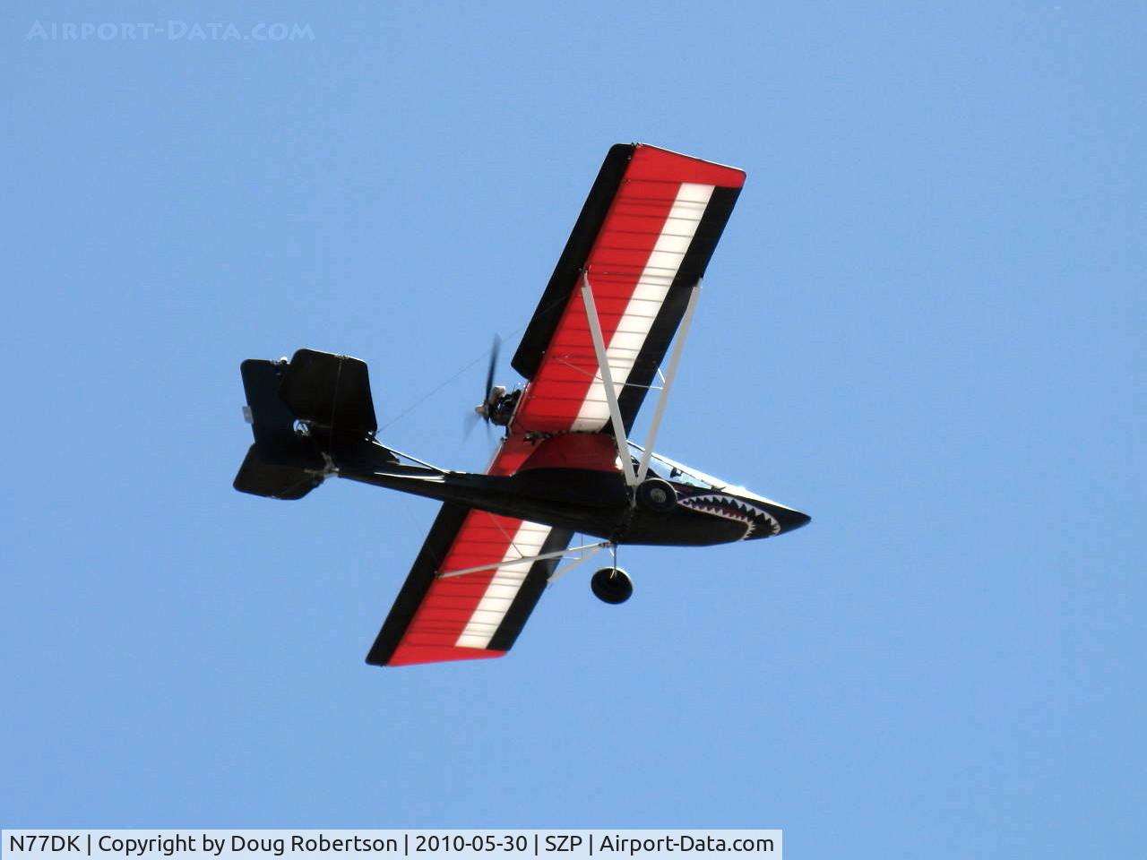 N77DK, 2004 Advanced Aviation Carrera C/N 001, 2004 Kelley KELLEY ONE, Rotax 503 DCDI two-stroke 52 Hp pusher, takeoff climb Rwy 22 for CMA base