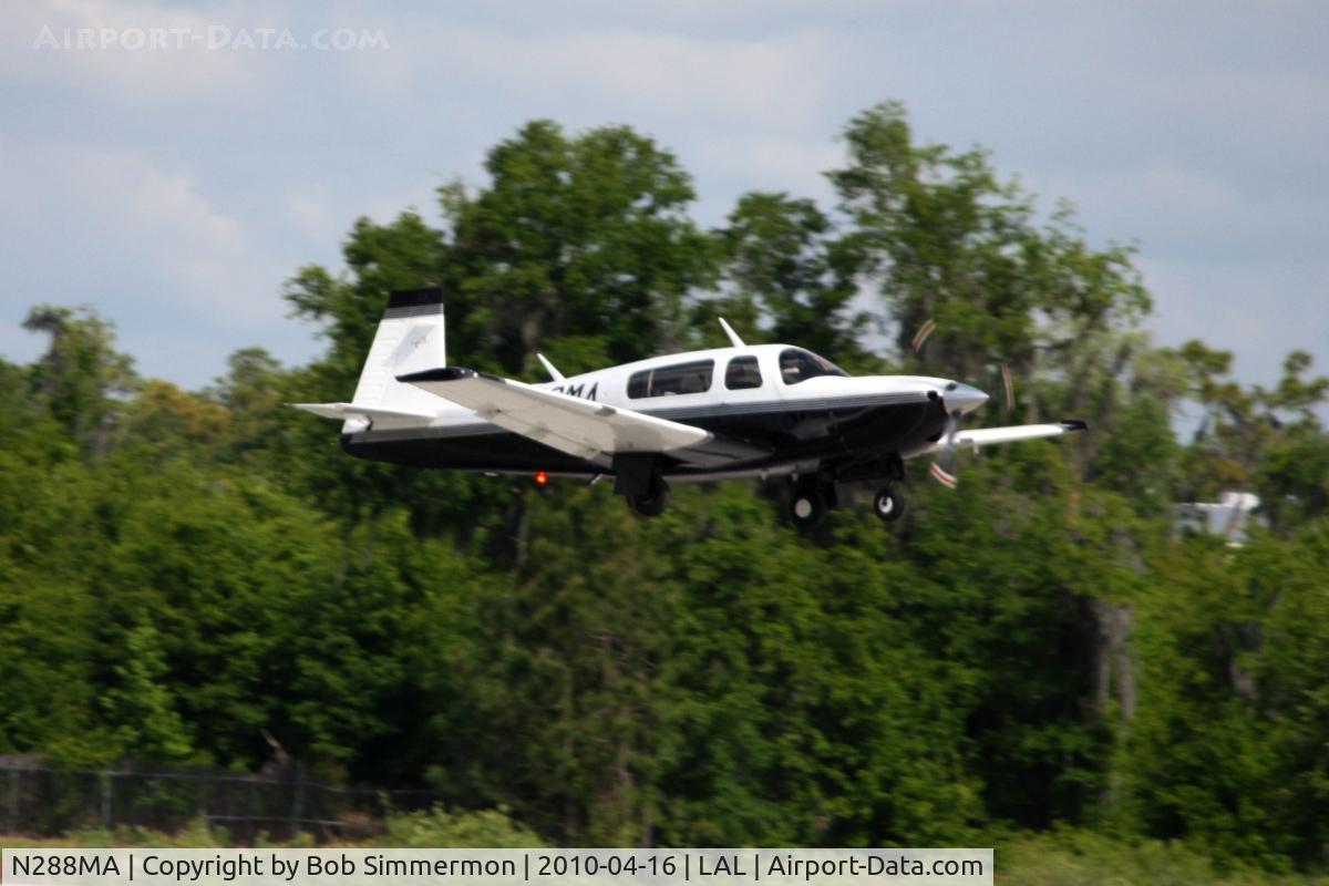 N288MA, 1999 Mooney M20R Ovation C/N 29-0175, Arriving at Lakeland, Florida during Sun N Fun 2010.