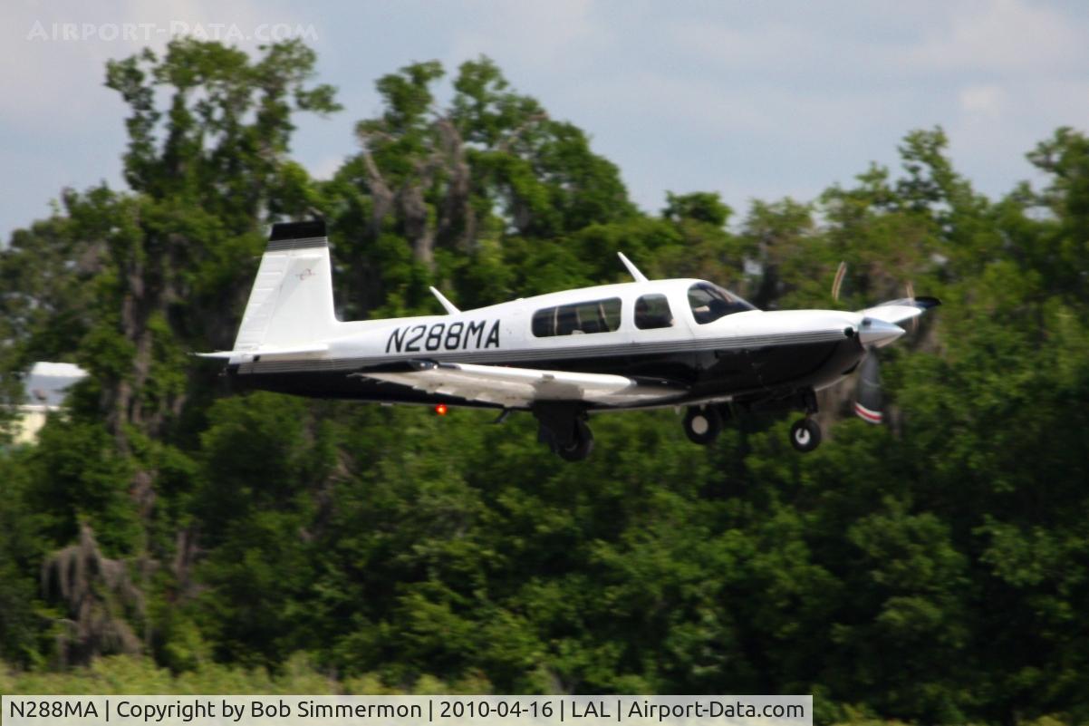 N288MA, 1999 Mooney M20R Ovation C/N 29-0175, Arriving at Lakeland, Florida during Sun N Fun 2010.