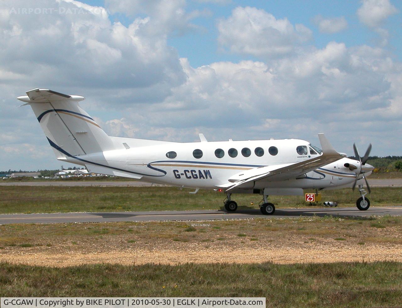 G-CGAW, 1980 Beech 200 Super King Air C/N BB-700, ALPHA WHISKY TAXY WAY ALPHA FOR RWY 25