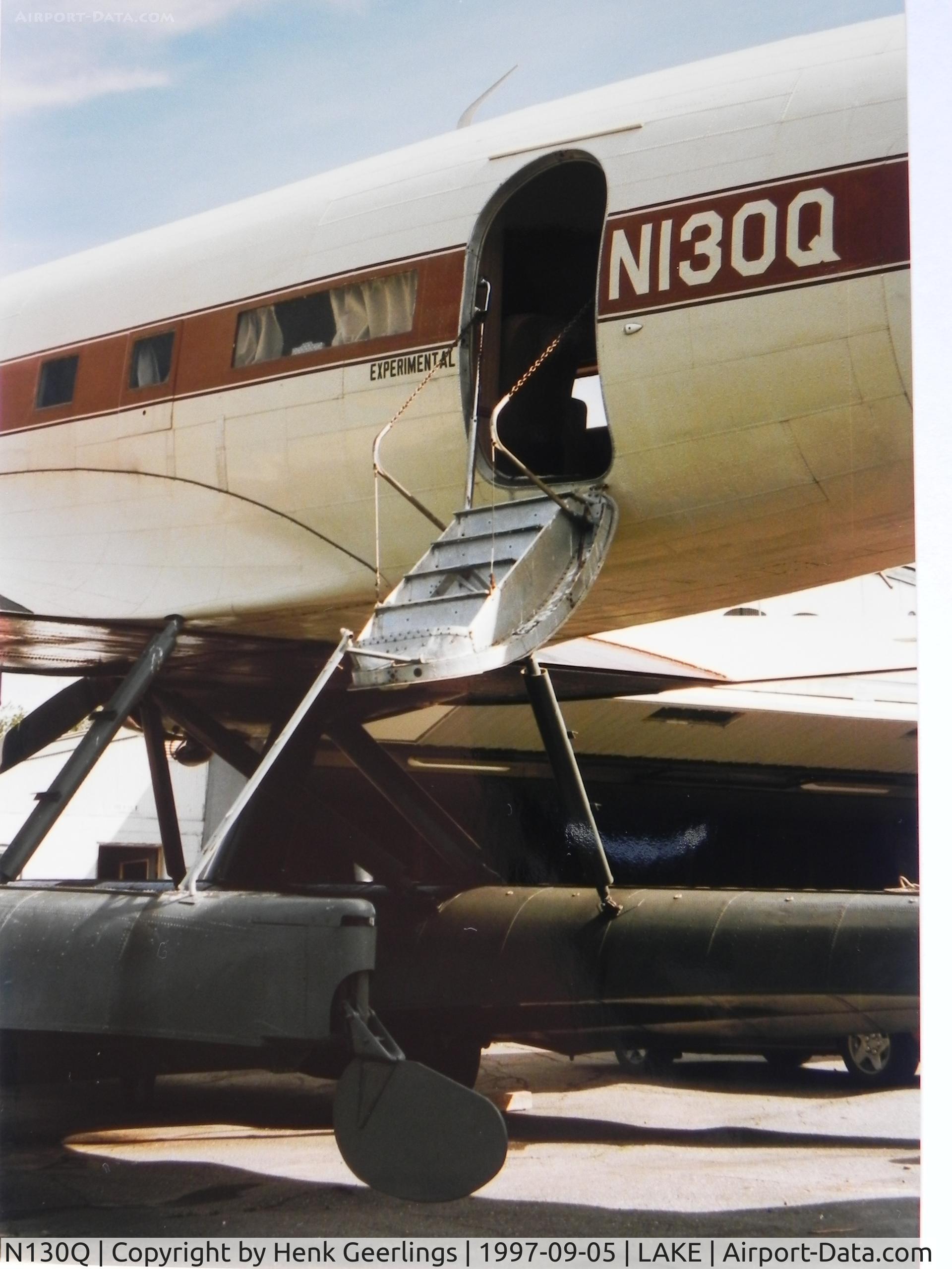 N130Q, 1943 Douglas DC-3-G202A Skytrooper C/N 11761, Folsome Air Service, Greenville , ME.

24th International Sea Plane Fly In , 1997
Moosehead Lake, Greenville , Maine, USA

Scan from photograph
