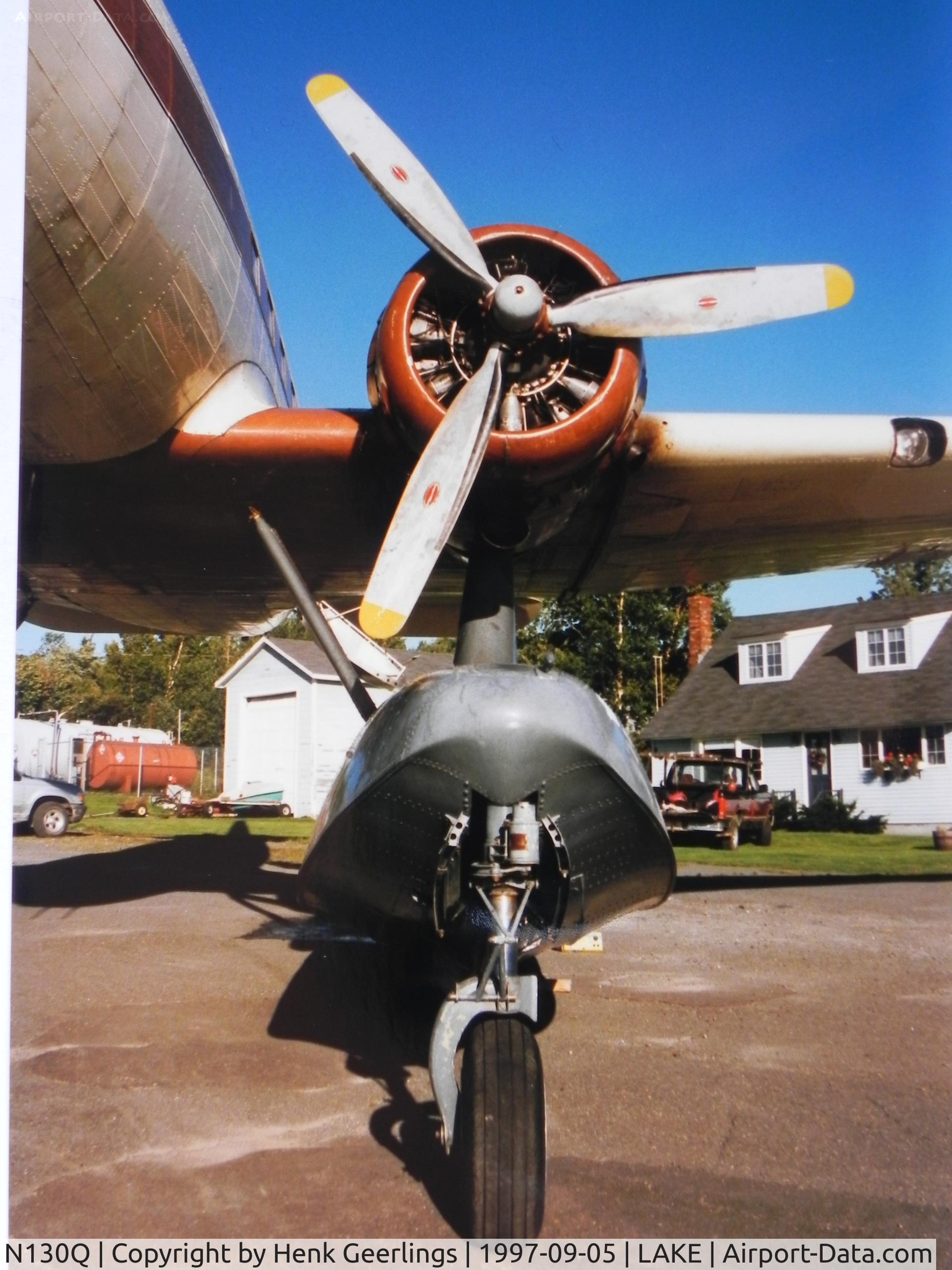 N130Q, 1943 Douglas DC-3-G202A Skytrooper C/N 11761, Folsome Air Service, Greenville , ME.

24th International Sea Plane Fly In , 1997
Moosehead Lake, Greenville , Maine, USA

Scan from photograph