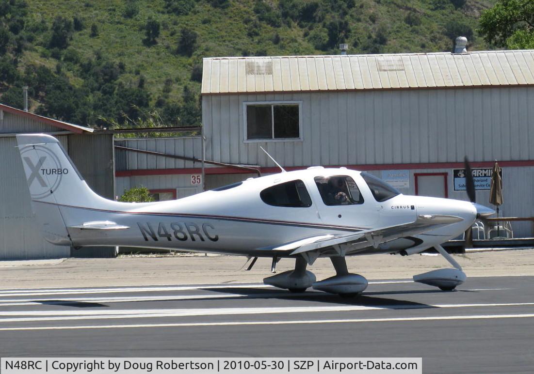 N48RC, Cirrus SR22 C/N 3420, 2009 Cirrus SR22 Turbo GS, Continental IO-550-N 310 Hp, Tornado Alley Turbo-normalizing, Max speed 219 kts (252 mph), takeoff roll Rwy 22