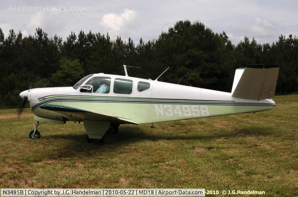 N3495B, 1954 Beech E35 C/N D-3713, at Horn Point Aerodrome