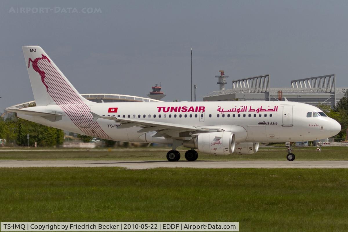 TS-IMQ, 2007 Airbus A319-112 C/N 3096, departing via RW18W
