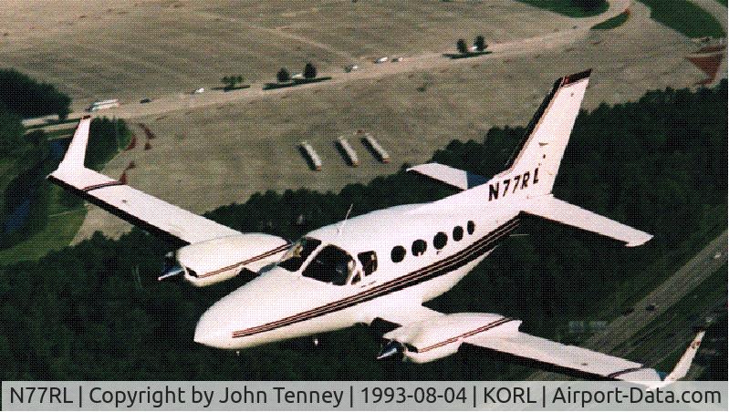 N77RL, 1978 Cessna 414A Chancellor C/N 414A0211, N77RL flown by John Tenney and Bruce Campbell for Able Aviation in the 1990s.

Note:  Plane was painted shortly after this, white with blue and gray trim