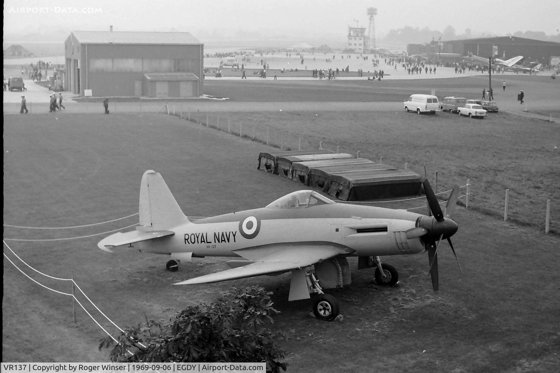 VR137, 1947 Westland Wyvern TF1 C/N Not known, Pre-production Westland W.34 Wyvern. Fitted with a Rolls-Royce Eagle 24 cylinder H-block piston engine. Never flown and not delivered to the RN. Seen outside the Fleet Air Arm Museum hangars circa 1969