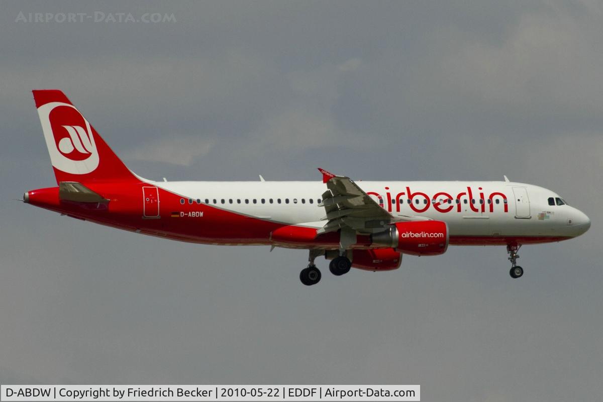 D-ABDW, 2009 Airbus A320-214 C/N 3945, short final RW25R