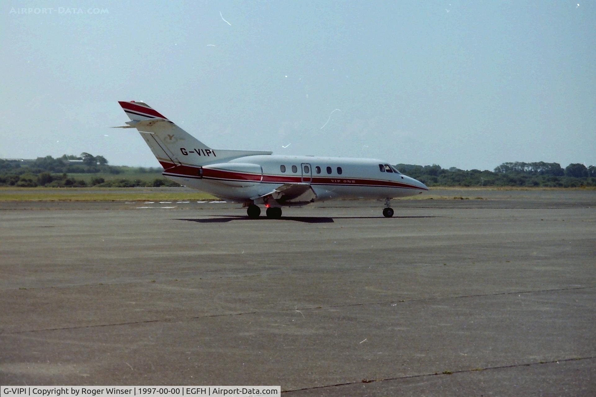 G-VIPI, 1992 British Aerospace 125-800B C/N 258222, Visiting Swansea Airport during the summer of 1997