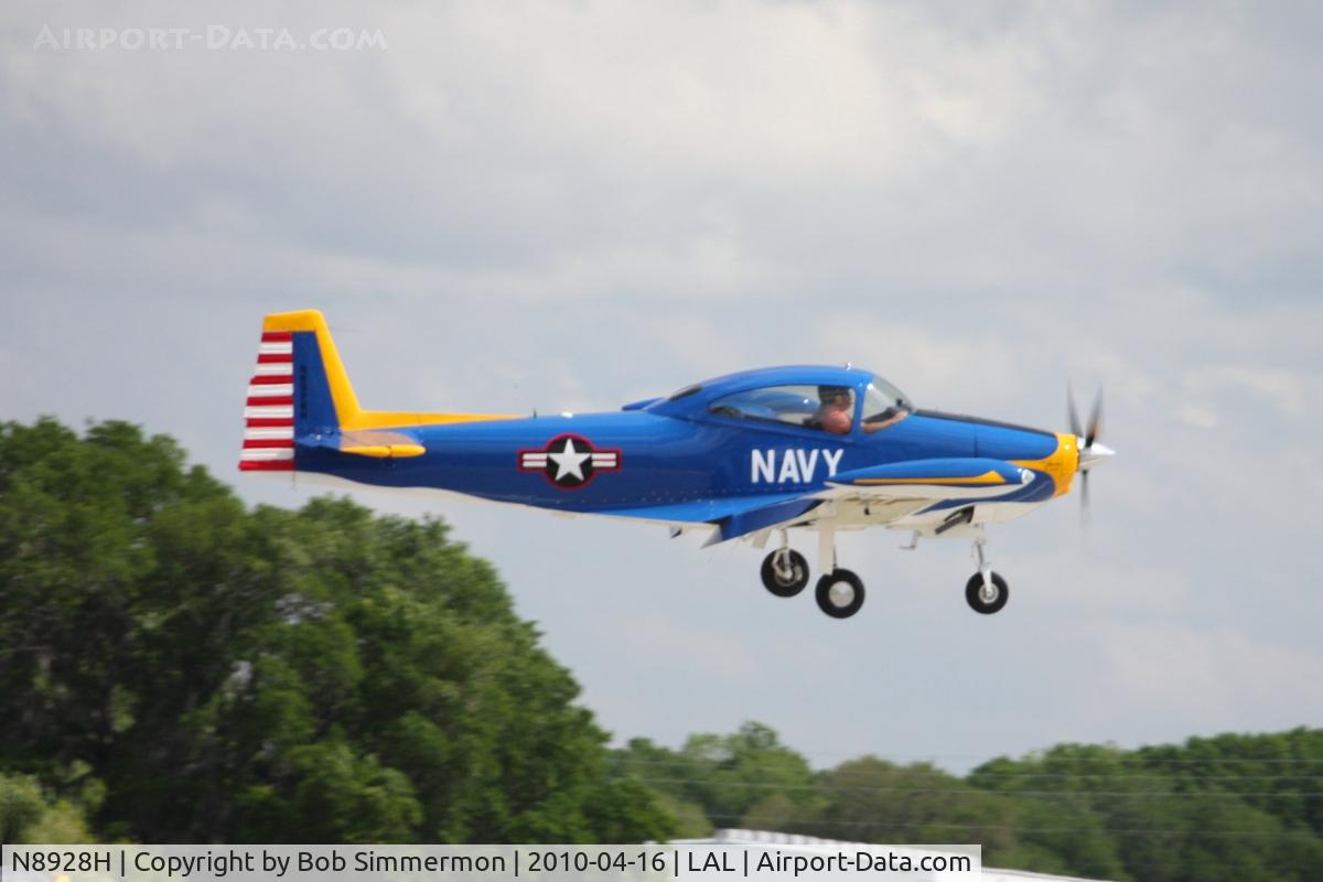 N8928H, 1947 North American Navion C/N NAV-4-928, Arriving at Lakeland, Florida during Sun N Fun 2010.