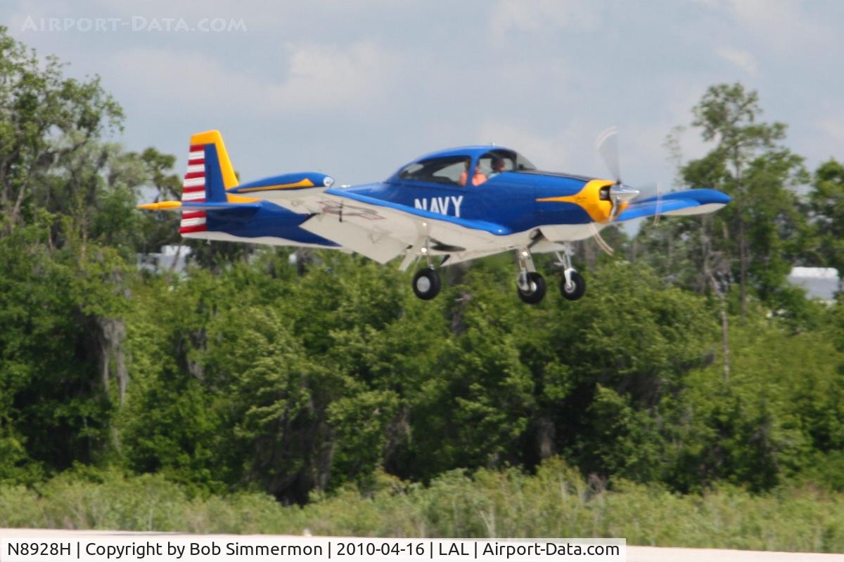 N8928H, 1947 North American Navion C/N NAV-4-928, Arriving at Lakeland, Florida during Sun N Fun 2010.