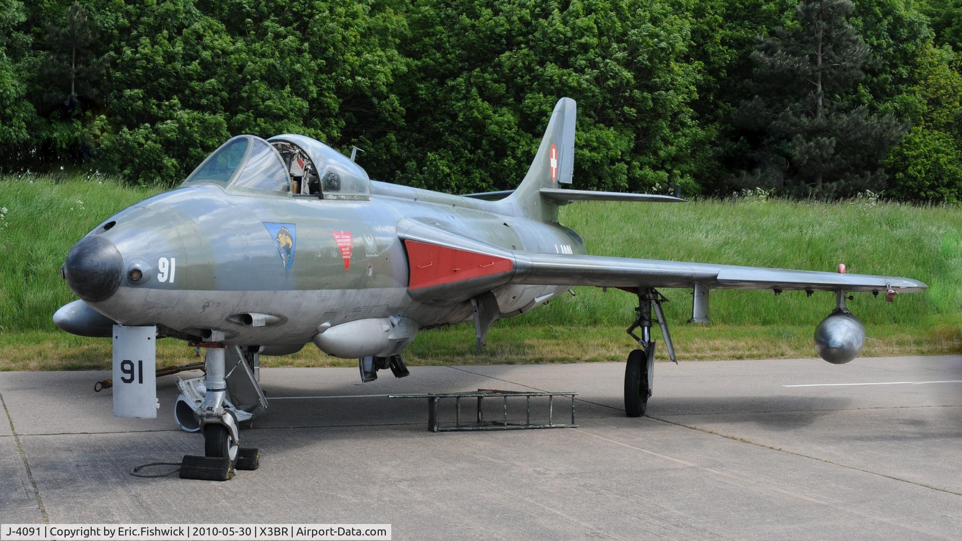 J-4091, 1959 Hawker Hunter F.58 C/N 41H-697458, J4091 at Bruntingthorpe Cold War Jets Open Day - May 2010